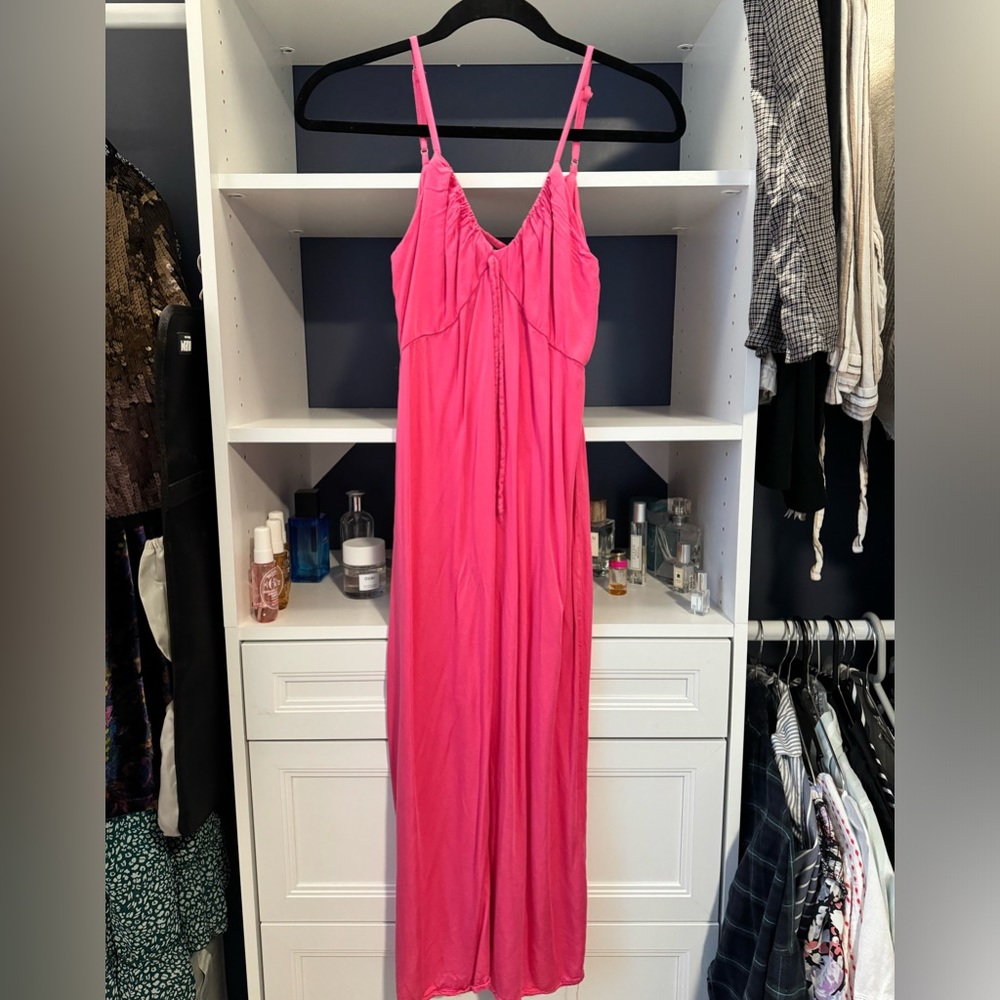 Pink summer midi dress